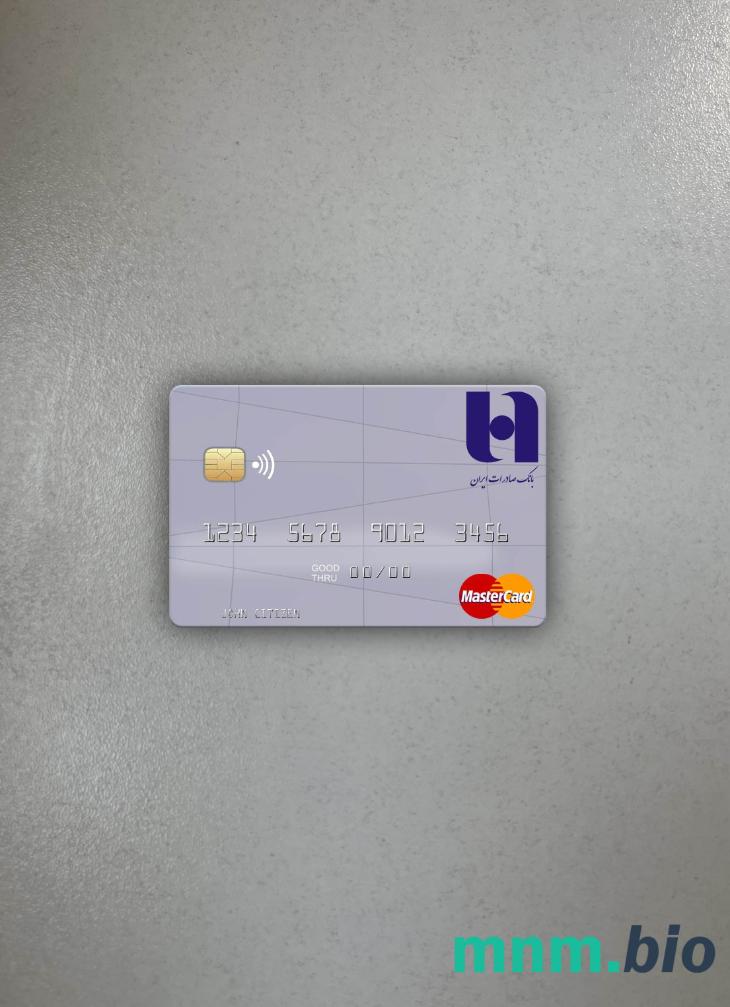 Iran bank Saderat Iran wygląd zdjęcia mastercard skan PSD + zdjęcie